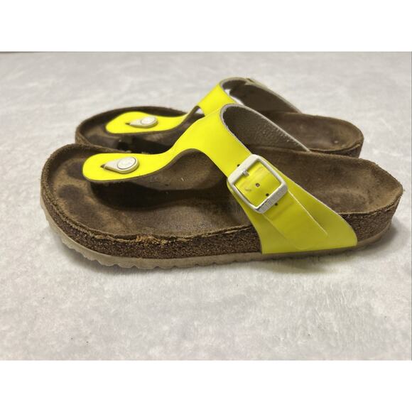 Birkenstock Gizeh Sandals Shoes Women’s Size 38 Size 8 Neon Leather Thong Slides - Picture 5 of 8